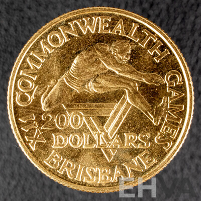 Australian RAM 1982 Gold Two Hundred Dollar Coin, XII Commonwealth Games .916
