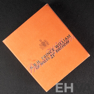 Australian Perth Mint 2003 Coloured Silver One Dollar Coin, H.R.H Prince William of Wales 21st Birthday .999