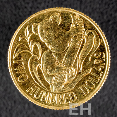 Australian RAM 1980 Gold Two Hundred Dollar Coin, Australian Koala .916