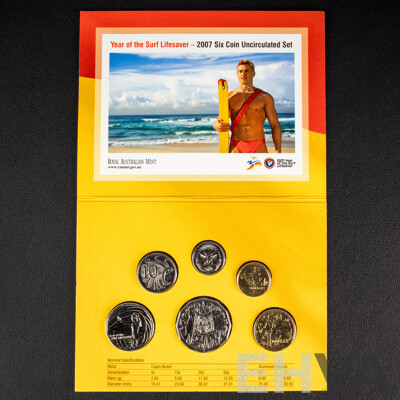 Australian RAM 2007 Six UNC Coin Set, Year of the Surf Lifesaver