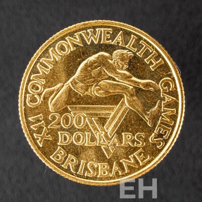Australian RAM 1982 Gold Two Hundred Dollar Coin, XII Commonwealth Games .916
