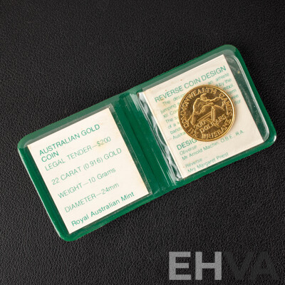 Australian RAM 1982 Gold Two Hundred Dollar Coin, XII Commonwealth Games .916