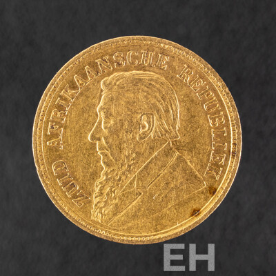 South Africa 1896 Gold Half Pound Coin .917