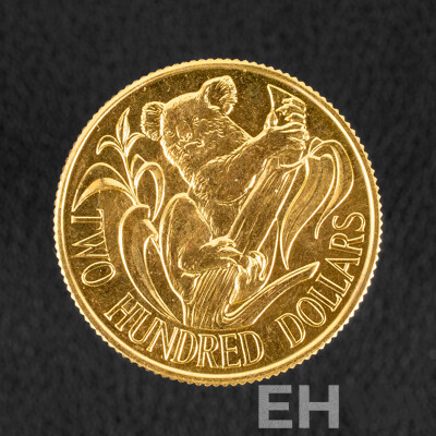 Australian RAM 1980 Gold Two Hundred Dollar Coin, Australian Koala .916