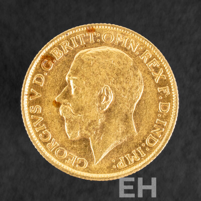 Australian 1911 KGV Gold Sovereign, Sydney Mint, High Grade .917