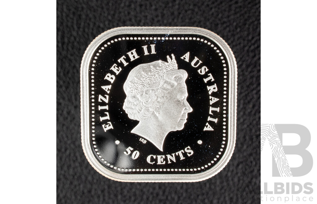 Australian Perth Mint 2002 Silver Proof Square Fifty Cent Coin .999
