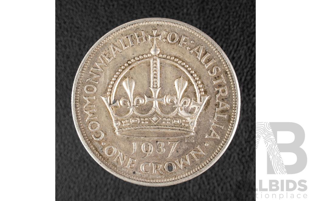Australian 1937 KGVI Silver Crown .925