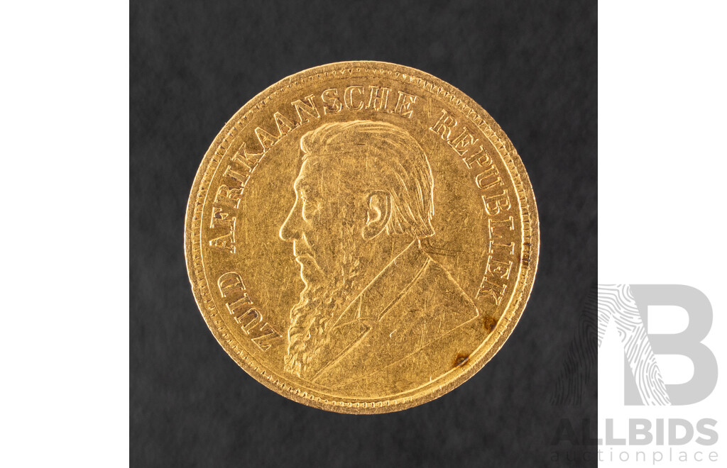 South Africa 1896 Gold Half Pound Coin .917