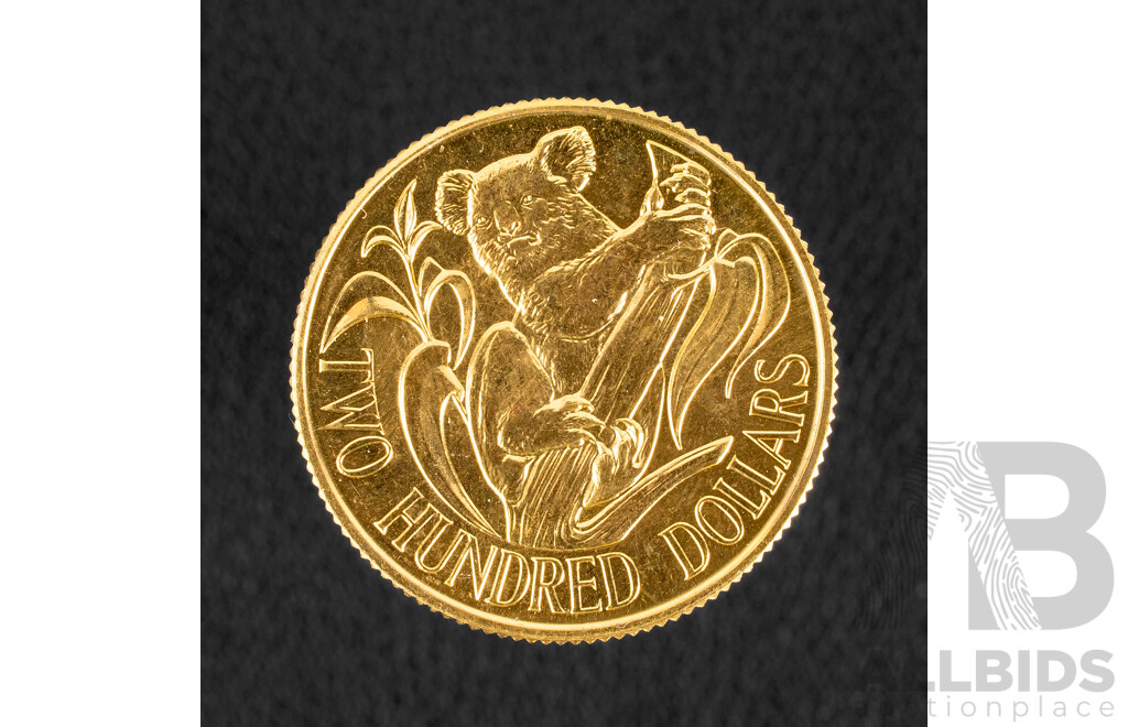Australian RAM 1980 Gold Two Hundred Dollar Coin, Australian Koala .916