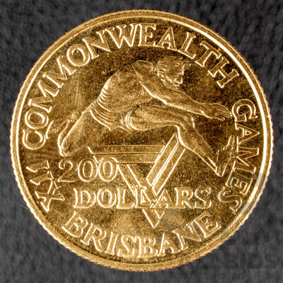 Australian RAM 1982 Gold Two Hundred Dollar Coin, XII Commonwealth Games .916