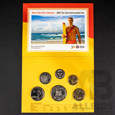 Australian RAM 2007 Six UNC Coin Set, Year of the Surf Lifesaver