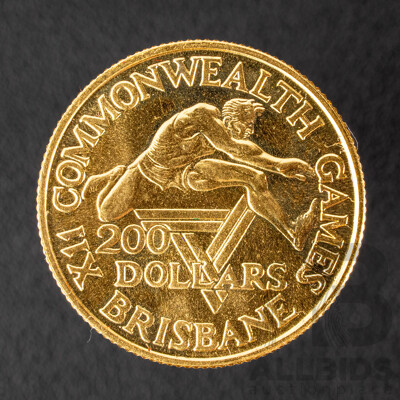 Australian RAM 1982 Gold Two Hundred Dollar Coin, XII Commonwealth Games .916