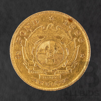 South Africa 1896 Gold Half Pound Coin .917