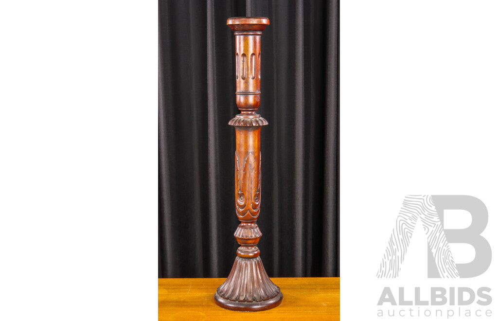 Carved Mahogany Candlestick