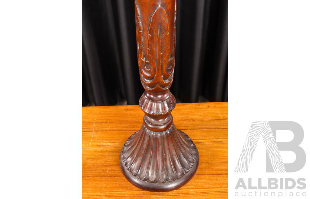 Carved Mahogany Candlestick