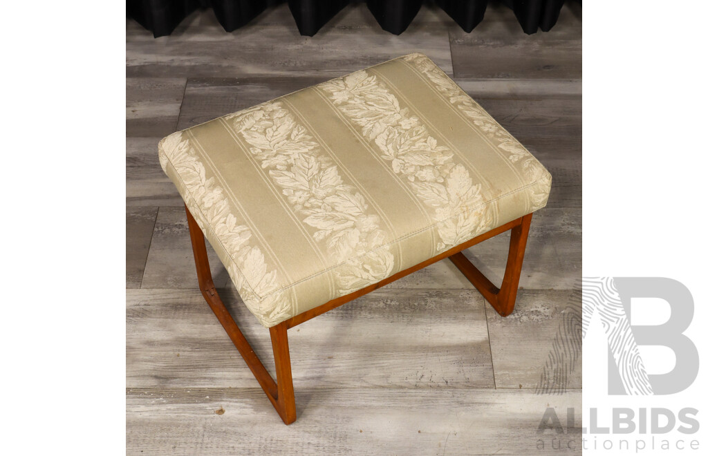 Retro Teak Framed Footstool