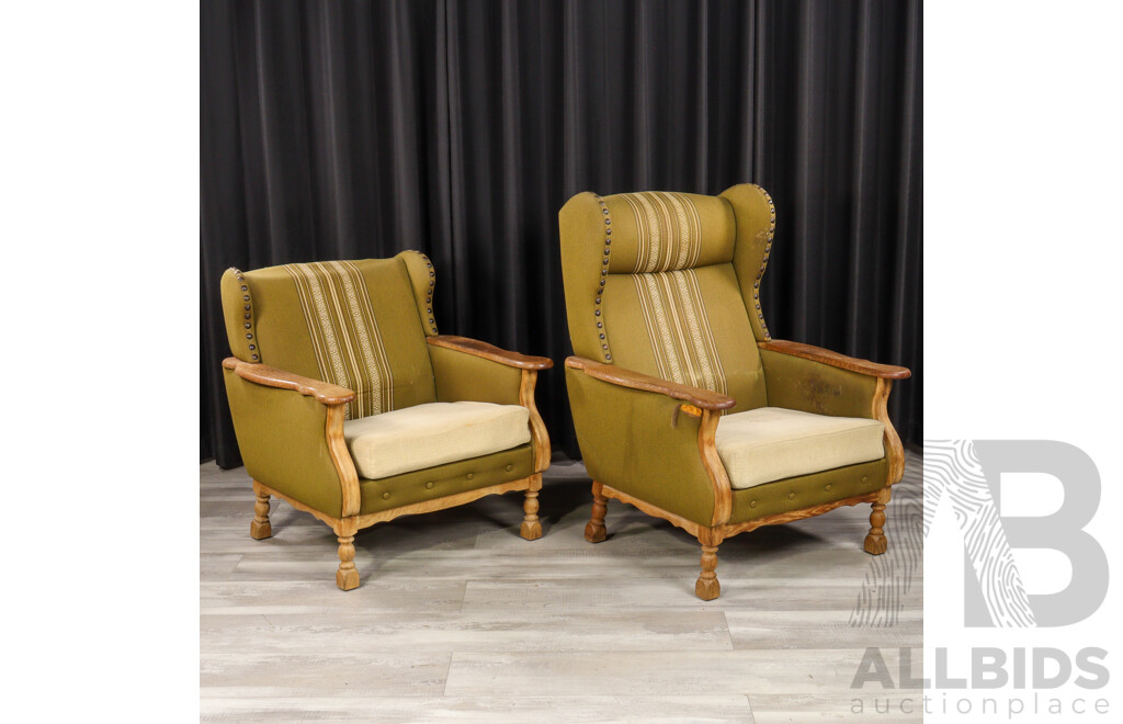 Art Deco Three Piece Timber Framed Lounge Suite