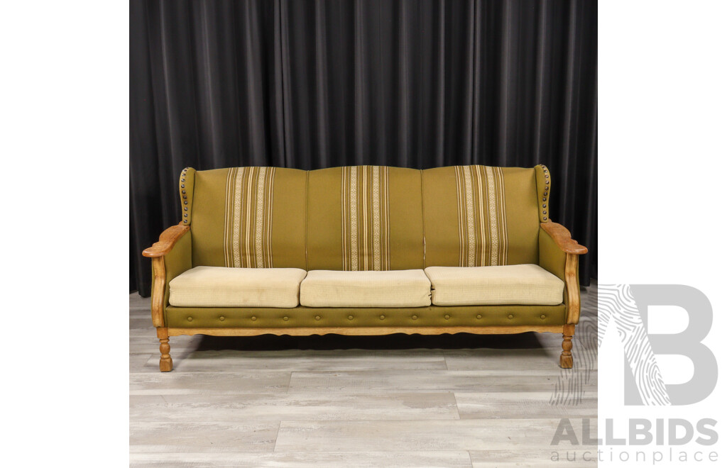 Art Deco Three Piece Timber Framed Lounge Suite