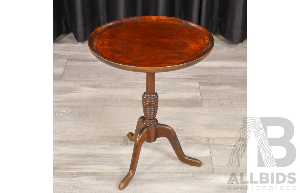 Vintage Mahogany Wine Table with Raised Lip