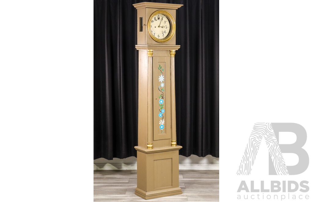 Folk Art Painted Long Case Clock Case