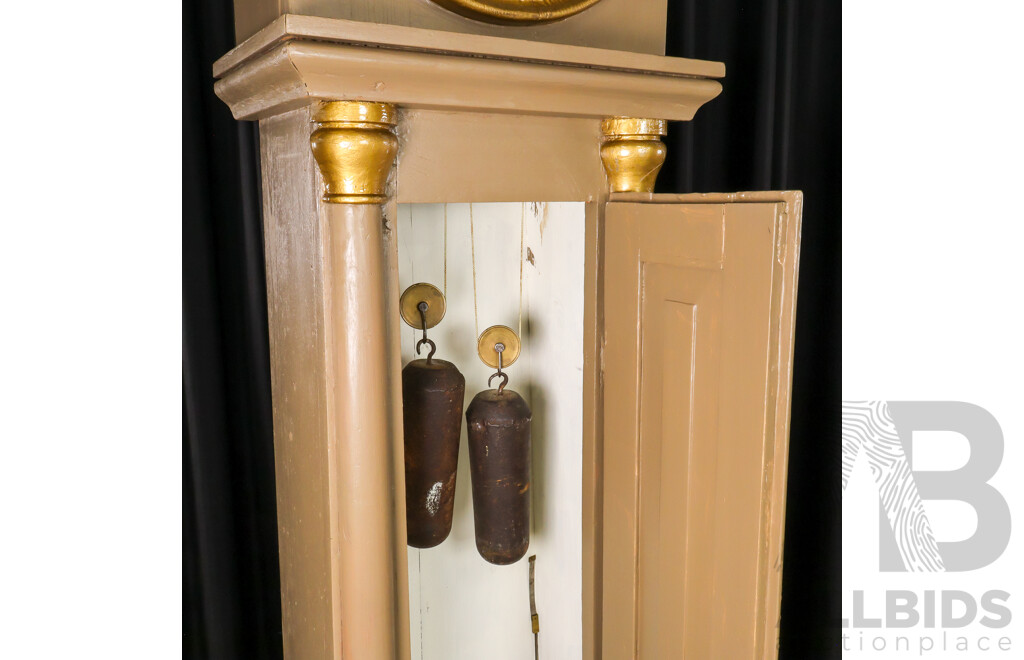 Folk Art Painted Long Case Clock Case