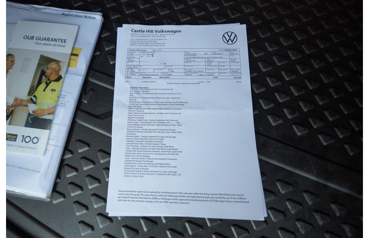 7/2019 Volkswagen Tiguan 132 TSI R-Line Edition (AWD) 5NA MY19 4D Wagon Deep Black Pearl Turbo 2.0L