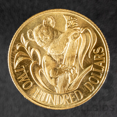 Australian RAM 1983 Gold Two Hundred Dollar Coin, Australian Koala .916