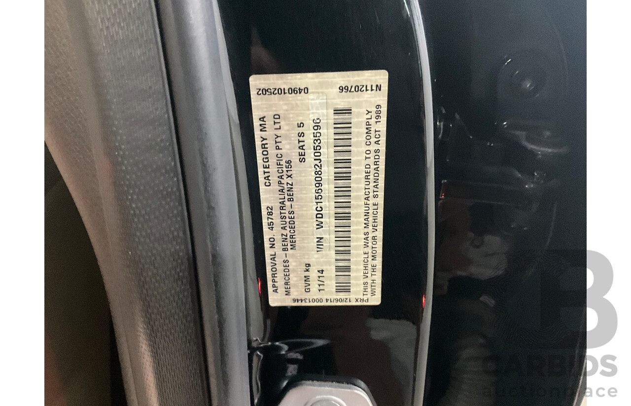 11/2014 Mercedes-Benz GLA200 CDI (FWD) X156 4d Wagon Cosmos Black Metallic Turbo 2.1L