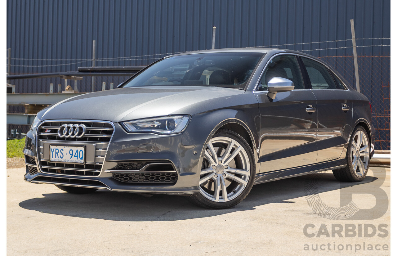 10/2014 Audi S3 2.0 TFSI QUATTRO (AWD) 8V MY14 4D Sedan Daytona Grey Pearl Turbo 2.0L