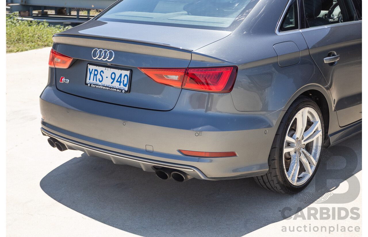10/2014 Audi S3 2.0 TFSI QUATTRO (AWD) 8V MY14 4D Sedan Daytona Grey Pearl Turbo 2.0L