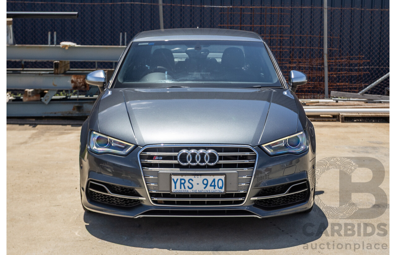 10/2014 Audi S3 2.0 TFSI QUATTRO (AWD) 8V MY14 4D Sedan Daytona Grey Pearl Turbo 2.0L