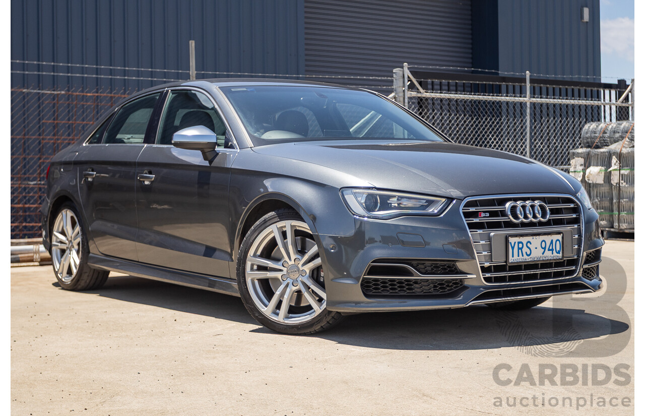 10/2014 Audi S3 2.0 TFSI QUATTRO (AWD) 8V MY14 4D Sedan Daytona Grey Pearl Turbo 2.0L