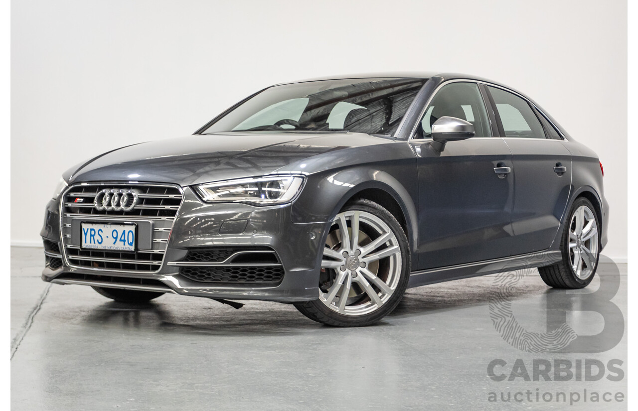10/2014 Audi S3 2.0 TFSI Quattro (AWD) 8V MY14 4D Sedan Daytona Grey Pearl Turbo 2.0L