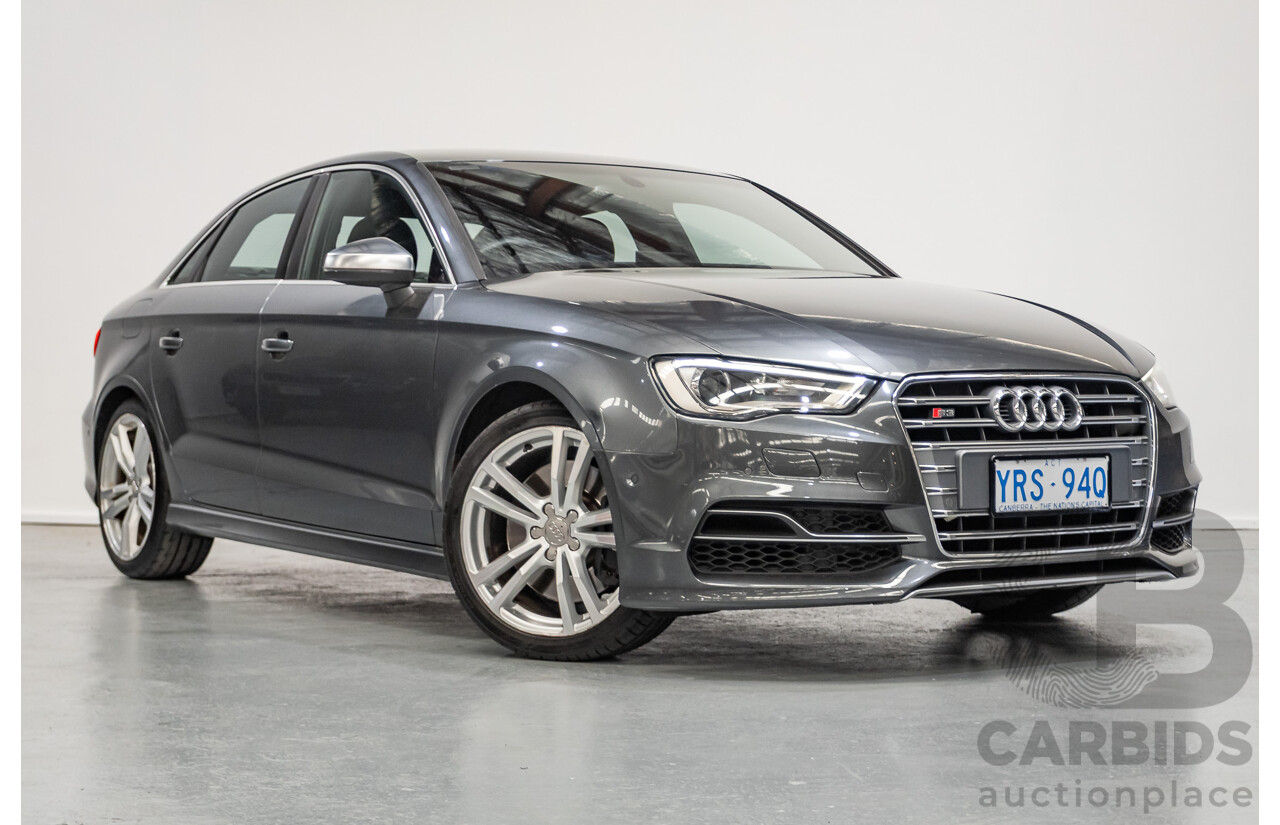 10/2014 Audi S3 2.0 TFSI Quattro (AWD) 8V MY14 4D Sedan Daytona Grey Pearl Turbo 2.0L