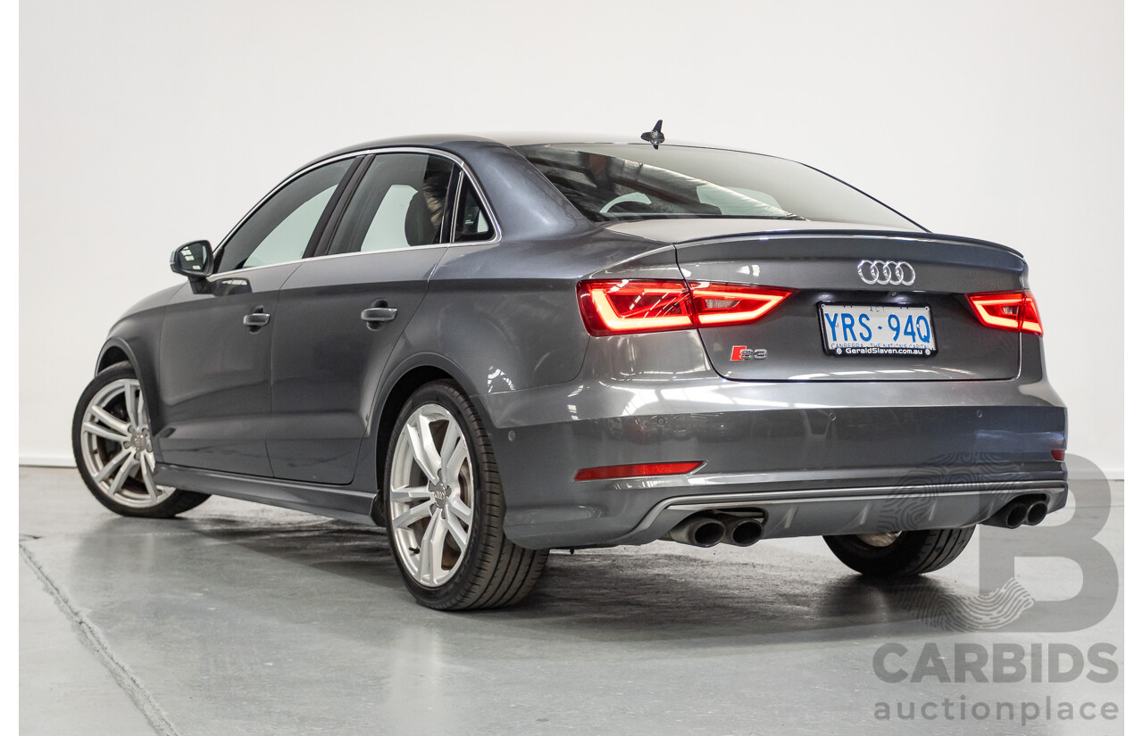 10/2014 Audi S3 2.0 TFSI Quattro (AWD) 8V MY14 4D Sedan Daytona Grey Pearl Turbo 2.0L
