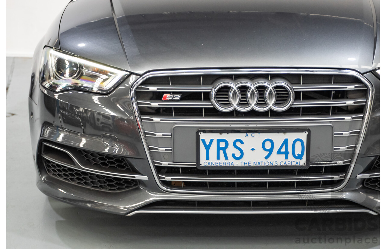 10/2014 Audi S3 2.0 TFSI Quattro (AWD) 8V MY14 4D Sedan Daytona Grey Pearl Turbo 2.0L