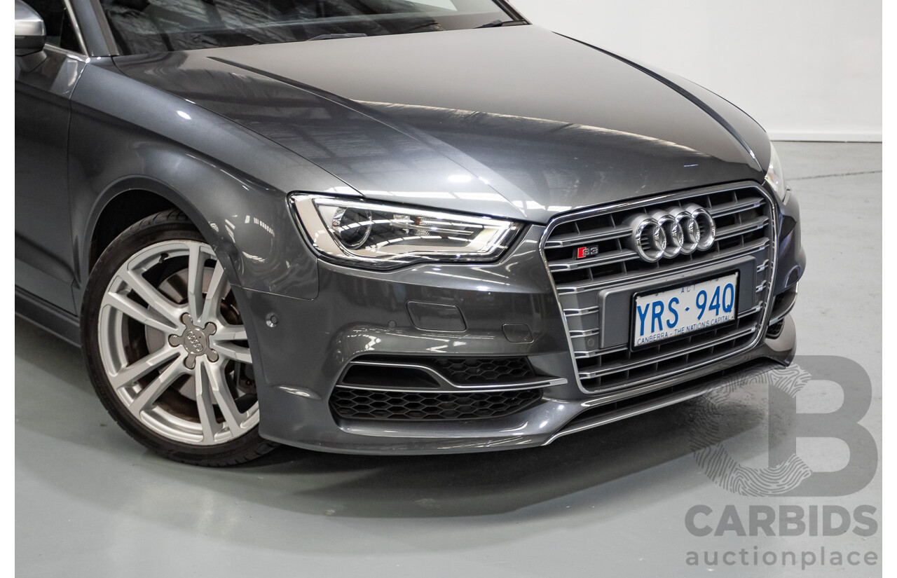 10/2014 Audi S3 2.0 TFSI Quattro (AWD) 8V MY14 4D Sedan Daytona Grey Pearl Turbo 2.0L