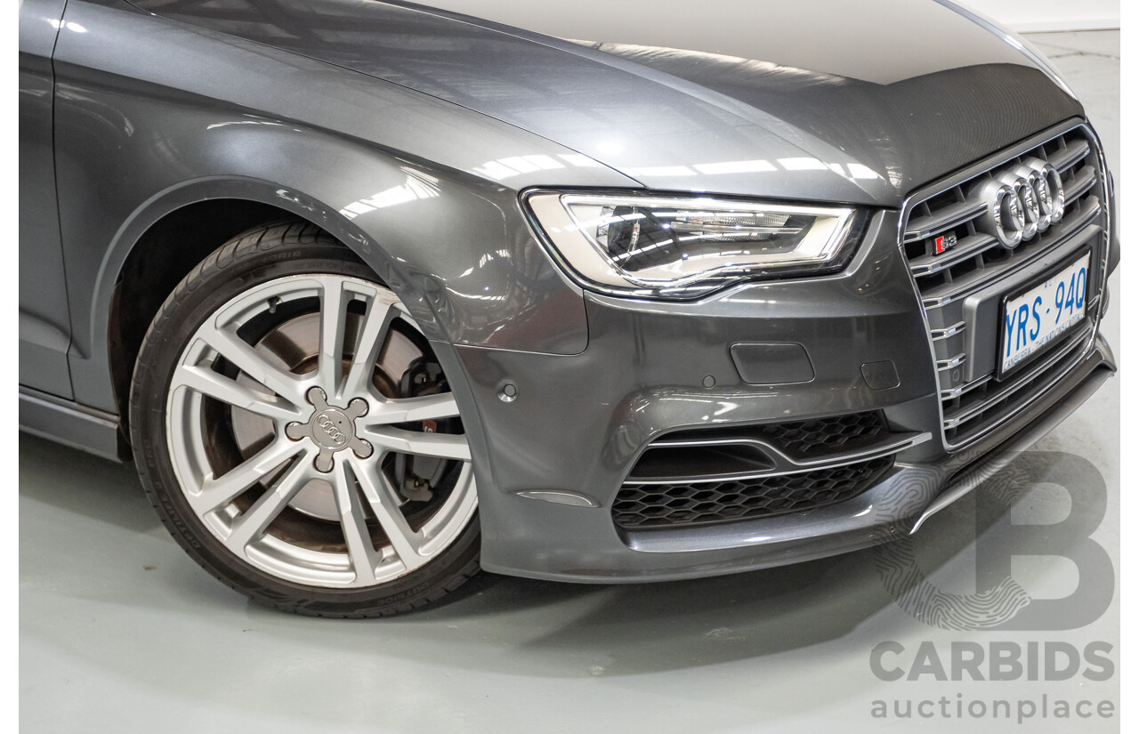 10/2014 Audi S3 2.0 TFSI Quattro (AWD) 8V MY14 4D Sedan Daytona Grey Pearl Turbo 2.0L