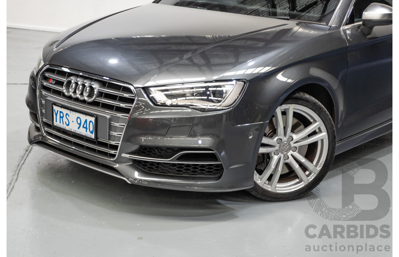 10/2014 Audi S3 2.0 TFSI Quattro (AWD) 8V MY14 4D Sedan Daytona Grey Pearl Turbo 2.0L