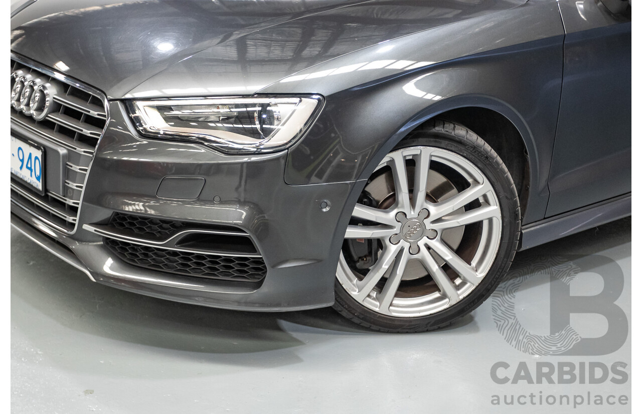 10/2014 Audi S3 2.0 TFSI Quattro (AWD) 8V MY14 4D Sedan Daytona Grey Pearl Turbo 2.0L
