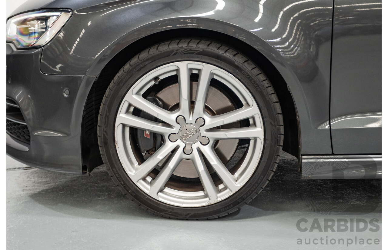10/2014 Audi S3 2.0 TFSI Quattro (AWD) 8V MY14 4D Sedan Daytona Grey Pearl Turbo 2.0L