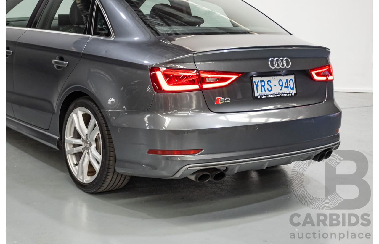 10/2014 Audi S3 2.0 TFSI Quattro (AWD) 8V MY14 4D Sedan Daytona Grey Pearl Turbo 2.0L