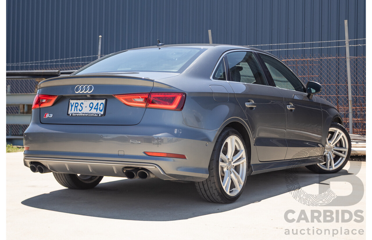 10/2014 Audi S3 2.0 TFSI QUATTRO (AWD) 8V MY14 4D Sedan Daytona Grey Pearl Turbo 2.0L