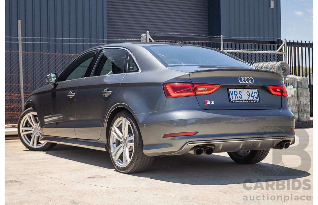10/2014 Audi S3 2.0 TFSI QUATTRO (AWD) 8V MY14 4D Sedan Daytona Grey Pearl Turbo 2.0L