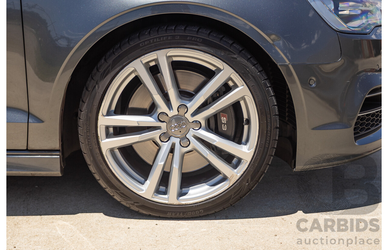 10/2014 Audi S3 2.0 TFSI QUATTRO (AWD) 8V MY14 4D Sedan Daytona Grey Pearl Turbo 2.0L