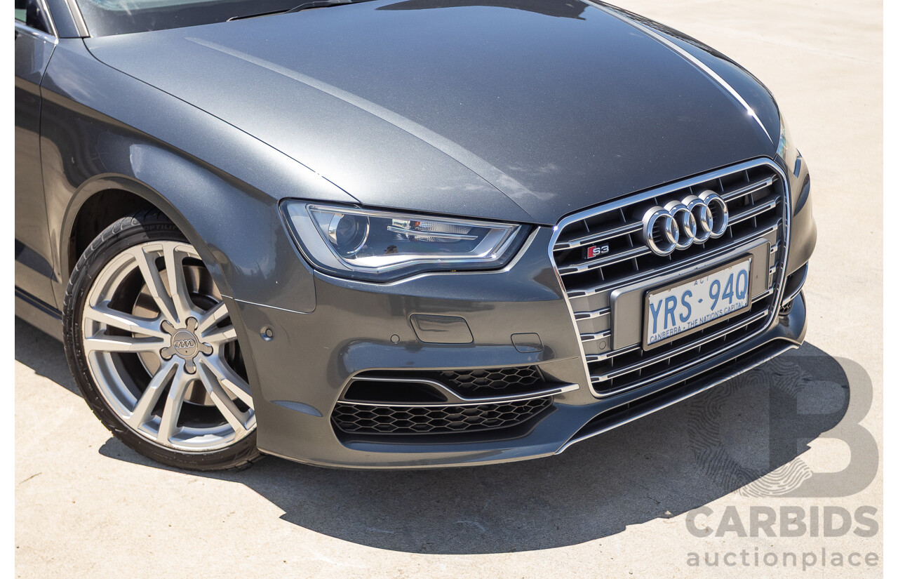 10/2014 Audi S3 2.0 TFSI QUATTRO (AWD) 8V MY14 4D Sedan Daytona Grey Pearl Turbo 2.0L