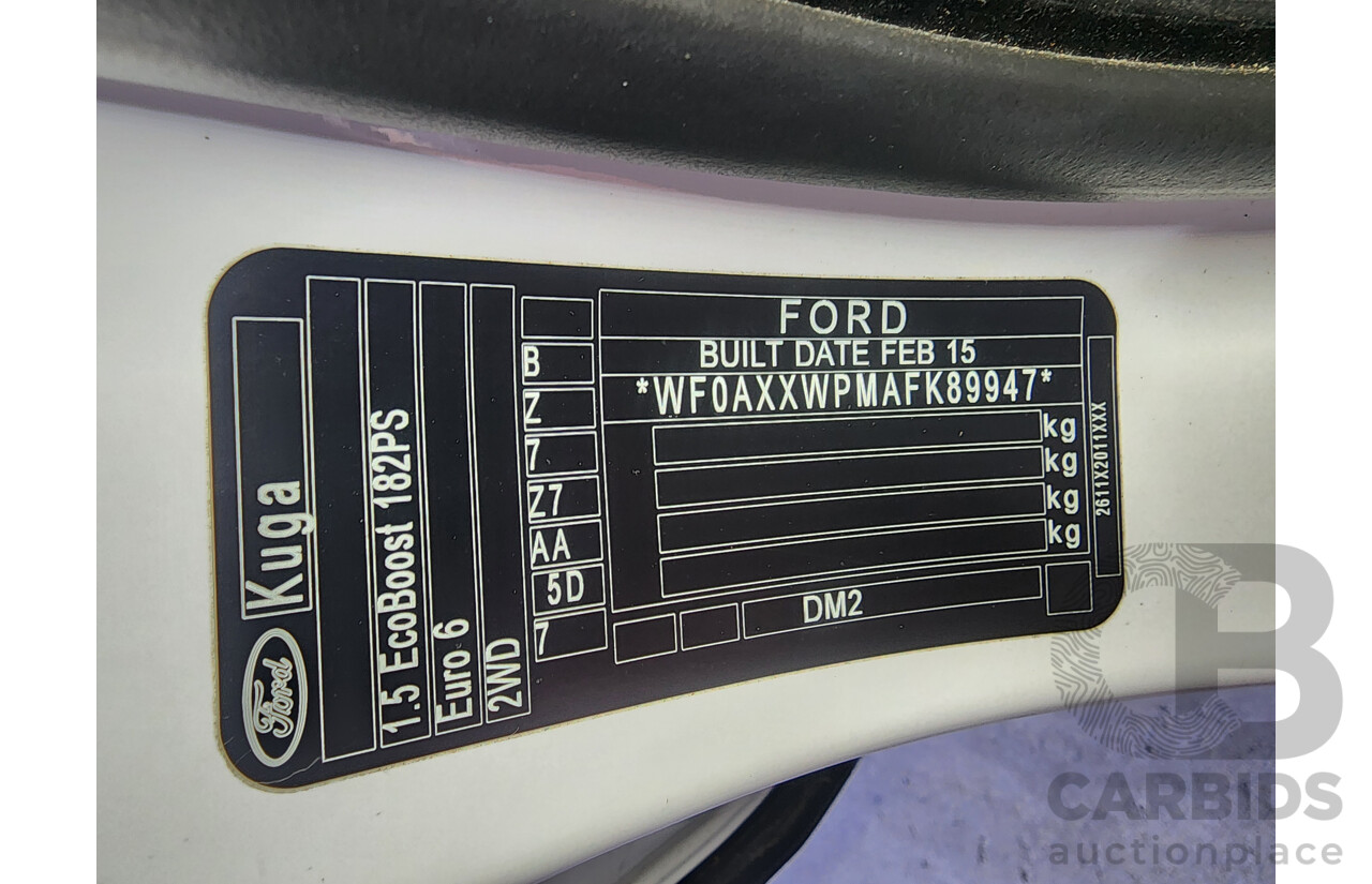 4/2015 Ford Kuga Ambiente (fwd) TF MK 2 4d Wagon White 1.5L