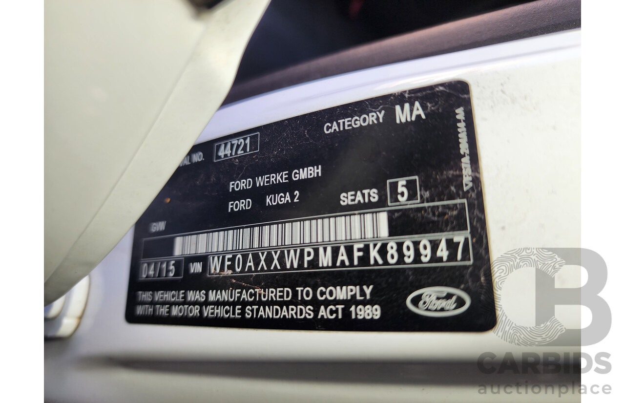 4/2015 Ford Kuga Ambiente (fwd) TF MK 2 4d Wagon White 1.5L