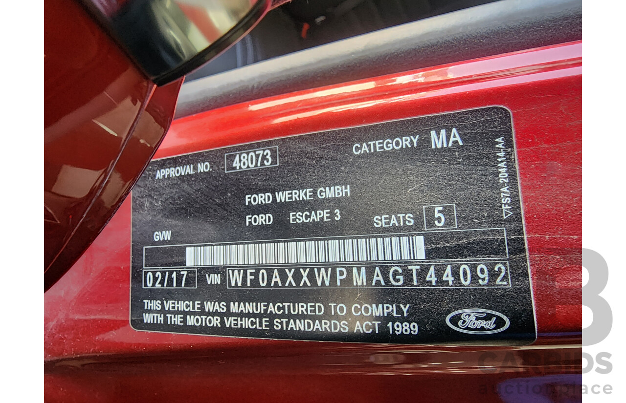 2/2017 Ford Escape Titanium AWD ZG 4d Wagon Red Turbo 2.0L