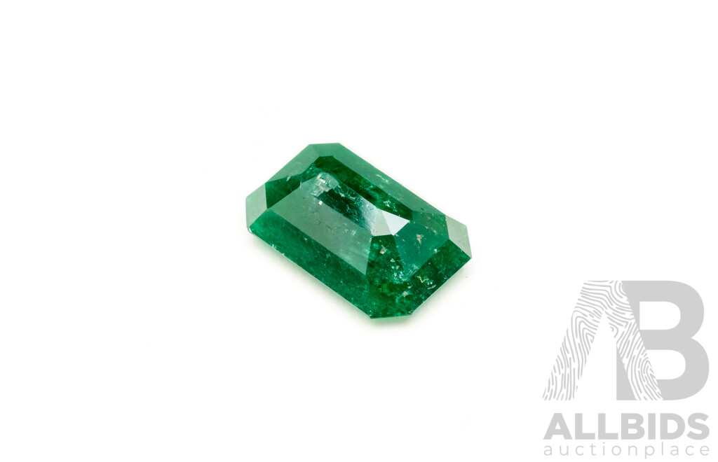 6.35ct Emerald Cut Natural Green Emerald